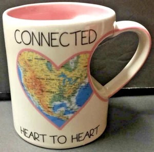 Mug With Heart Shape Handle Our Name is Mud "Connected Heart" - Picture 1 of 3