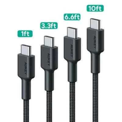 CABLES DE CARGA AUKEY 100W PARA IPAD, SAMSUNG, IPHONE 16/PRO/MAX Y MACBOOKS Foto 1 de 4