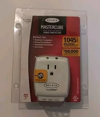 Belkin Mastercube Surge Protector, Model F9H120-CW - Computer, Phone, Fax - NEW - Image 1 of 2
