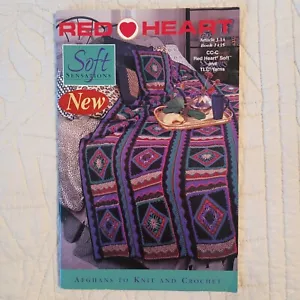 1998 Vtg Red Heart Soft Sensations Afghan Pattern Book 1435 Knitting & Crochet - Picture 1 of 24