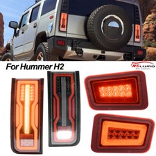 Rear LED Tail Lights Turn Signal Reverse Brake Lamp For 2005-2009 Hummer H2 SUV