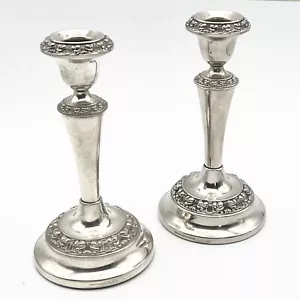 Antique Silver Plated Silver Candlestick Single Flame Candlestick - Picture 1 of 10