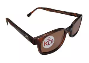 Occhiali da sole polarizzati originali X-KD's Biker Shade montatura guscio tartaruga con ambra - Foto 1 di 6