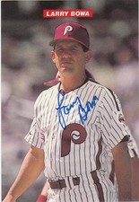 LARRY BOWA Autographed Signed 1989 Tastykake Postcard Philadelphia Phillies