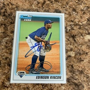 Edinson Rincon Signed 2010 Bowman Rc Auto San Diego Padres