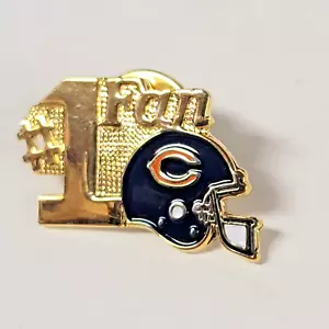 NHL Chicago Bears #1 VENTILADOR Casco Logo Tie Tack/Solapa Pin Esmalte Tono Dorado 1987 De Colección - Imagen 1 de 5