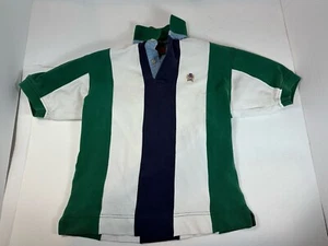 Polo Ralph Lauren Rugby Shirt Youth Medium Green Striped -Medium- - Picture 1 of 9