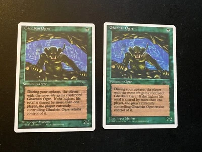 2x Ghazban Ogre MTG Chronicles Magic The Gathering - One has Smudged Misprint MP - Image 1 of 2