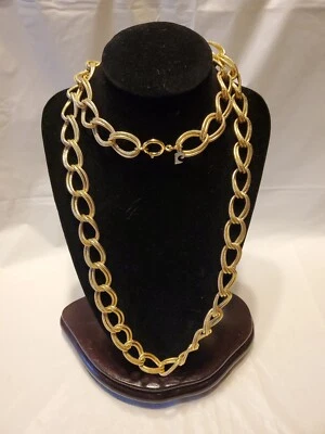 Винтажный CK Calvin Klein золотистый цепочка коренастый ожерелье 36» / 18» падение - Изображение 1 из 4