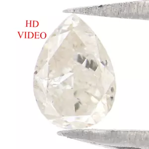 Natural Loose Pear Diamond Grey Color 0.36 CT 5.10 MM Pear Shape Rose Cut KR846 - Picture 1 of 8