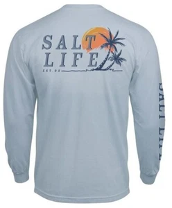 Camiseta Para Hombres Salt Life Palmas Inclinadas Gráfica Manga Larga - 2XL/XL/Grande - Nueva Con Etiquetas - Imagen 1 de 4