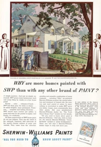 1937 Sherwin Williams Paints: Rockwell Kent, T M Cleland Vintage Print Ad - Picture 1 of 1