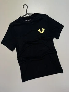 Camiseta True Religion Rara Swreetwear Dorada Logo Grande Negra Talla S - Imagen 1 de 9