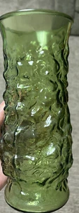 E. O. Brody Co. of Cleveland, Ohio Crinkle Green Glass Flower Vase  - Picture 1 of 7