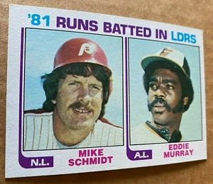 EDDIE MURRAY HOF/MIKE SCHMIDT HOF 1982 TOPPS RBI Leaders Card #163 NM-MT   - Bild 1 von 2