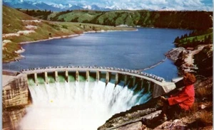 KERR DAM Polson, Montana MT vista de pájaro - Postal - Imagen 1 de 2