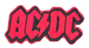ACDC AC/DC LOGO AUSTRALIAN ROCK BAND LIGHTNING SYMBOL MUSIC RED IRON ON PATCH - Picture 1 of 4