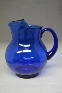 Colbalt Blue Glass Pitcher - Picture 1 of 9