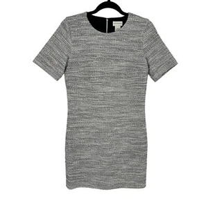 Club Monaco Textured Short Sleeve Dress Gray Round Neckline Size S - Picture 1 of 10