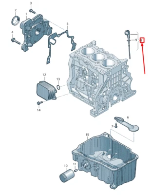 Skoda Rapid NH Engine Oil Dipstick 04C115611G, Genuine Part - Image 1 of 2