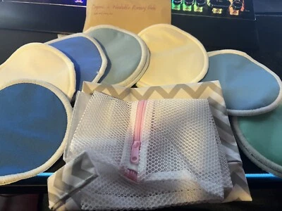 14 almofadas laváveis de bambu para mamilo de amamentação com bolsa de lavagem à prova de vazamentos - Imagem 1 de 3