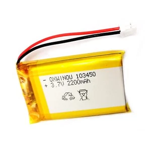 Lithium Polymer Battery 3.7V 2200mAh 103450 Lipo Rechargeable Battery Pack wi... - Picture 1 of 5