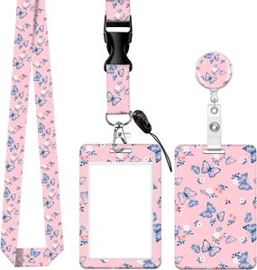 Retractable Badge Holders with Detachable Lanyard, Funny Id Card Holder Keychain - Picture 1 of 12