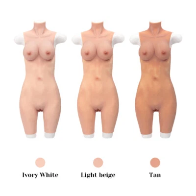 Silicone Realistic Breast Forms C Cup Body Tight Suit Fake Vagina Crossdresser - Image 1 of 4