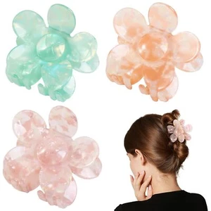 Flower Hair Claw Clips - 3pcs Cute Hair Claw For Girls -Large Claw Clips For ... - Picture 1 of 8