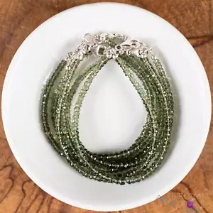 Pulsera MOLDAVITA, Cuentas Rondelle Facetadas - Auténticas Joyas Moldavita, E1974 - Imagen 1 de 10