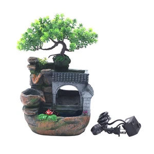 Tabletop Fountain Waterfall Fountain Resin Desk Decor for Home Office Bedroom  - Picture 1 of 16
