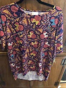 LuLaRoe Irma Tunic Top Striped High Low Hem Extra SmallDisney - Picture 1 of 5