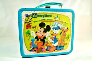 Walt Disney 1973 Lunch Tin Box Alladin Industries feat Mickey Mouse and friends - Picture 1 of 10