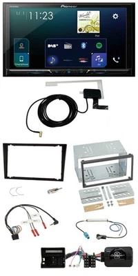 Pioneer 2DIN DAB USB Lenkrad Bluetooth Autoradio für Opel Corsa C schwarz - Bild 1 von 4