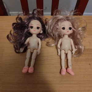 Set Of 2 Unbranded BJD dollhouse Dolls 6” Nude - Picture 1 of 6