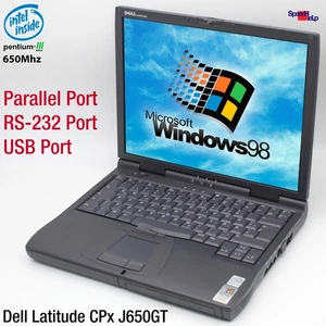 Dell Latitude Cpx J650gt Notebook Laptop Windows 98 Lpt Port Alte Spiele 384MB - Picture 1 of 9