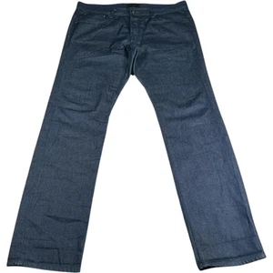Jeans Ted Baker uomo 34W 32L blu scuro denim logo casual pantaloni dritti  - Foto 1 di 14