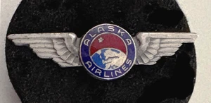 Vintage ALASKA AIRLINES Pilotenflügel Pin; Jostens Sterlingsilber; früher Schraubverschluss - Bild 1 von 2