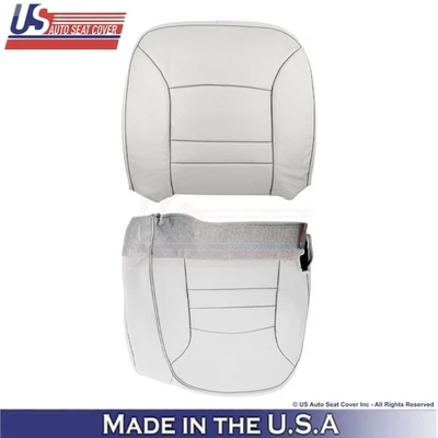 Fundas de asiento del lado del conductor blancas de cuero sintético para Ford Crown Victoria 1998-2002 Foto 1 de 4