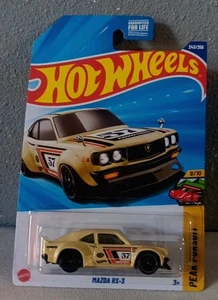 Hot Wheels MAZDA RX-3 Peak Pursuit #8/10 Nuovo 2025 Q Custodia Colore Crema - Foto 1 di 3