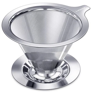 Pour Over Coffee Dripper, Slow Drip papierloser Kaffeefilter, Edelstahl... - Bild 1 von 7