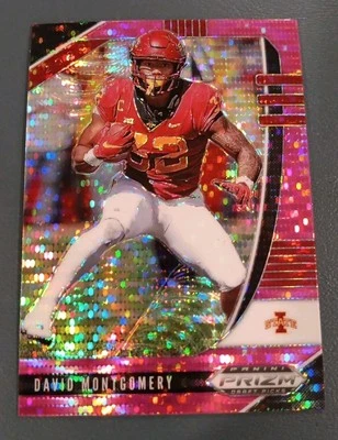 2020 Panini Prizm Draft Picks David Montgomery Pink Pulsar Refractor #27 Lions - Image 1 of 2