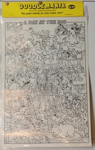 Ein Tag im Zoo Ausmalbilder Poster für Kinder Erwachsene 11,50 Zoll x 17,5 Zoll Neu aus altem Lagerbestand (B599) - Bild 1 von 3