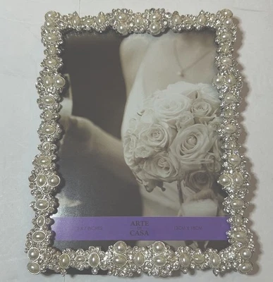 Arte De Casa 5x7 Rhinestone &Pearl Picture Frame Wedding  Bridal “Elegance” NIB - Image 1 of 4