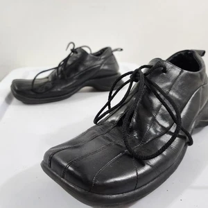 NYLA Vintage 90s Y2K Lace-up Flyzlace Loafer Black Leather Wide Vamp EUR 41 - Bild 1 von 22