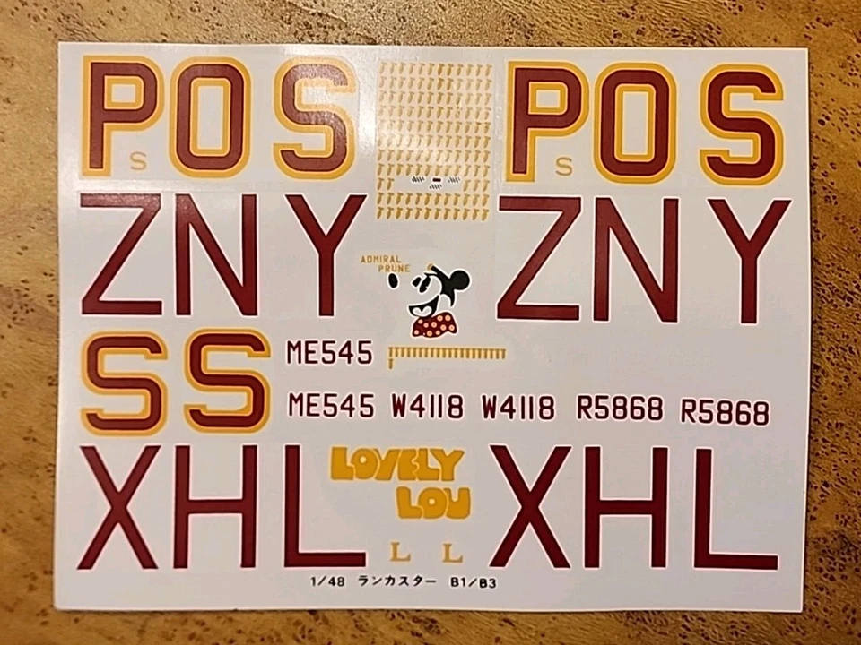 Tamiya Avro Lancaster B.I /III - 1/48 Decal Sheet - Image 1 of 1