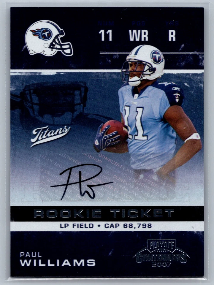Paul Williams 2007 Playoff Contenders Rookie Ticket Auto #207 - Image 1 of 2