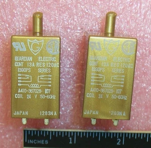QTY (2) A410-367028-107 GUARDIAN ELECTRIC 120Vac COIL-24V RELAYS 1390PS-2C-24A - Picture 1 of 6