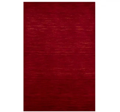 Maroon Red Solid Hand-Loomed 2x3 Gabbeh Wool Rug Home Decor Carpet - Image 1 of 4
