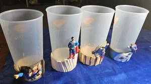 Superman Returns Only in Cinemas Plastic Cups x 4 - Hungry Jacks 2006 Used - Picture 1 of 10